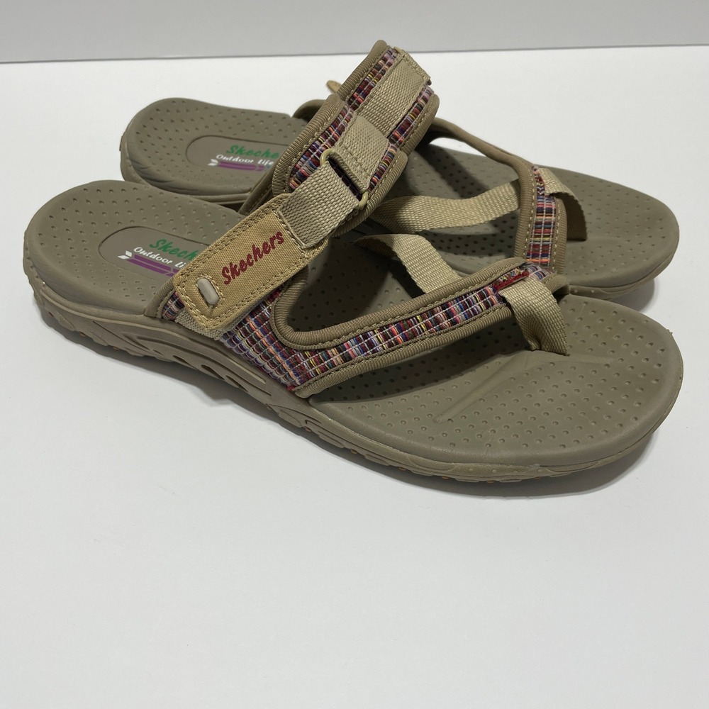 Skechers Outdoor Lifestyle Tan Multi Color Strappy Sandals Womens 8 179088S